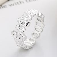 Sterling Silver Finger Ring, 925 Sterling Silver, bright silver color plated, fashion jewelry & for woman 