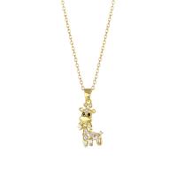 Cubic Zirconia Stainless Steel Necklace, 304 Stainless Steel, with 1.97inch extender chain, Giraffe, Vacuum Plating, fashion jewelry & micro pave cubic zirconia & for woman, golden Approx 15.75 Inch [