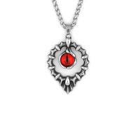 Titanium Steel Jewelry Necklace, with Glass, polished, fashion jewelry & for man cm 