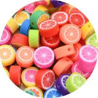 Obst Polymer Clay Perlen, Polymer Ton, Unterschiedliche Form zur Auswahl & DIY, gemischte Farben, 10mm, ca. 1000PCs/Tasche, verkauft von Tasche[