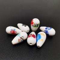 Pinselführung Porzellan Perlen, Tropfen, DIY, keine, 10x20mm, Bohrung:ca. 3mm, ca. 100PCs/Tasche, verkauft von Tasche[