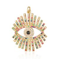 Fashion Evil Eye Pendant, Brass, gold color plated, fashion jewelry & DIY & micro pave cubic zirconia & enamel [