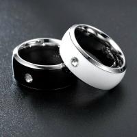 Нержавеющая сталь Rhinestone палец кольцо, Нержавеющая сталь 316, вакуумное ионное покрытие, ювелирные изделия моды & Мужская & разный размер для выбора & со стразами, Много цветов для выбора, 8MM, продается PC