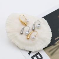 Stainless Steel Drop Earring, 304 Stainless Steel, with Plastic Pearl, plated, fashion jewelry & for woman 25CM 