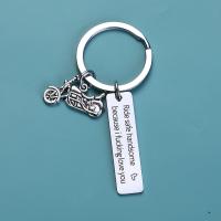 Stainless Steel Key Chain, 201 Stainless Steel, Rectangle, polished, Unisex 30MM 