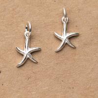 Sterling Silver Animal Pendants, 925 Sterling Silver, Starfish, plated, DIY, silver color 