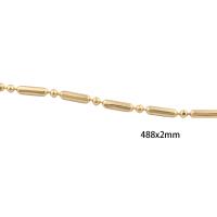 Латунь цепи ожерелье, 14K плакирование железом, Мужская, золотой, длина:Приблизительно 48.8 см, продается PC[