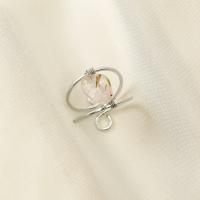 Gemstone Finger Ring, Iron, with Natural Stone, fashion jewelry & Unisex 