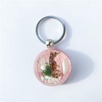 Resin Key Chain, with 304 Stainless Steel, epoxy gel, 36mmu00d721mm, Approx 