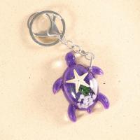 Resin Key Chain, with 304 Stainless Steel, Turtle, multifunctional Approx 