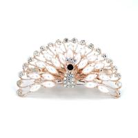 Hair Snap Clips, Zinc Alloy, with Plastic Pearl, plated & for woman & with rhinestone, 56-110mm [