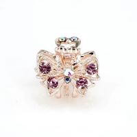 Hair Claw Clips, Zinc Alloy, Bowknot, rose gold color plated, Korean style & for woman & with rhinestone [