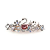 Hair Snap Clips, Zinc Alloy, with Resin, plated, Korean style & for woman & with rhinestone 