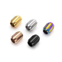 perles de grand trou en inox , Acier inoxydable 304, Placage ionique sous vide, DIY, plus de couleurs à choisir Environ 6mm Vendu par lot[