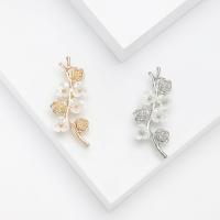 Plastic Pearl Brooch, Zinc Alloy, with ABS Plastic, Flower, plated, fashion jewelry & for woman 