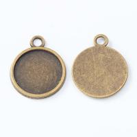 Zinc Alloy Pendant Cabochon Setting, Flat Round, plated, vintage & DIY Inner Approx 18mm 