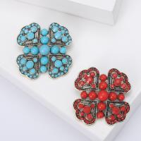Resin Brooch, Zinc Alloy, with Resin, Flower, antique gold color plated, vintage & fashion jewelry & for woman 