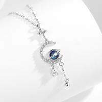 Cubic Zircon Micro Pave Sterling Silver Necklace, 925 Sterling Silver, with Lampwork, with 1.97inch extender chain, fashion jewelry & micro pave cubic zirconia & for woman Approx 15.74 Inch [