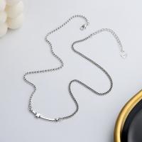 Sterling Silver Jewelry Necklace, 925 Sterling Silver, with 1.97inch extender chain, Antique finish, fashion jewelry & for woman Approx 15.74 Inch 