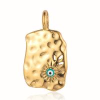 Fashion Evil Eye Pendant, Titanium Steel, gold color plated, fashion jewelry & DIY & micro pave cubic zirconia & enamel 
