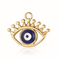 Mode Evil Eye Pendentif, Acier titane, avec turquoise, Placage de couleur d'or, bijoux de mode & DIY & styles différents pour le choix & pavé de micro zircon & émail, plus de couleurs à choisir, Vendu par PC