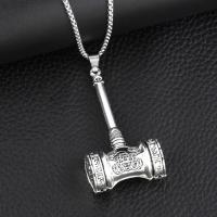 Zinc Alloy Necklace, with 304 Stainless Steel, hammer, plated, fashion jewelry, silver color cm [