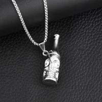 Zinc Alloy Necklace, with 304 Stainless Steel, Bottle, plated, fashion jewelry, silver color cm [