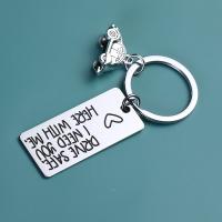 Stainless Steel Key Chain, 201 Stainless Steel, polished, Unisex, silver color, 30mm 