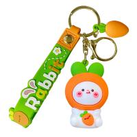 Kunststoff Schlüsselanhänger, Weich-PVC, mit Zinklegierung, Karotte, Niedlich & unisex & verschiedene Stile für Wahl, orange, verkauft von PC