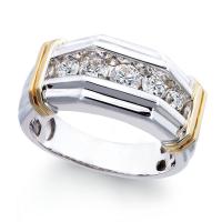 Rhinestone Zinc Alloy Finger Ring, plated & micro pave rhinestone & for man, silver color [
