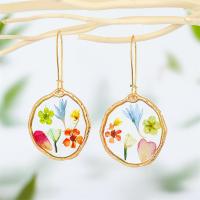 Resin Zinc Alloy Earring, with Zinc Alloy & for woman 