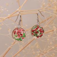 Resin Drop Earring, with Brass, fashion jewelry & for woman 12mmu00d712mmu00d78mm, Approx 