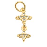 Cubic Zirconia Micro Pave Brass Pendant, gold color plated, fashion jewelry & DIY & micro pave cubic zirconia & for woman, golden Approx 3mm [