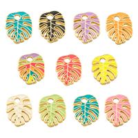 Enamel Brass Pendants, Leaf, gold color plated, fashion jewelry & for woman Approx 3.5mm 