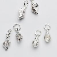 Sterling Silver Animal Pendants, 925 Sterling Silver, Conch, plated, DIY silver color 