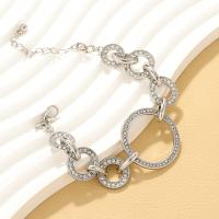 Zinc Alloy Rhinestone Bracelets, with 5cm extender chain, plated, fashion jewelry & for woman & with rhinestone Approx 17 cm 