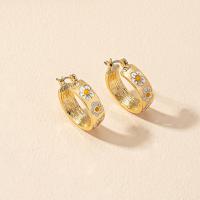 Enamel Zinc Alloy Drop Earring, gold color plated, fashion jewelry & for woman 