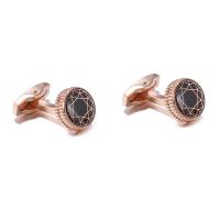 Brass Cufflinks, rose gold color plated, 2 pieces & for man, 15mm 