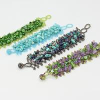 Glass Seed Beads Bracelets, Seedbead, with Natural Stone, fashion jewelry & Bohemian style & for woman 40mm Approx 17 cm 