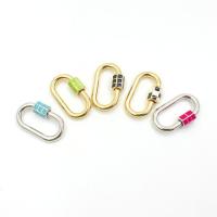 Zinc Alloy Carabiner Key Ring, plated, random style & DIY & stoving varnish, mixed colors [