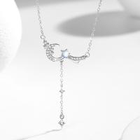 Cubic Zircon Micro Pave Sterling Silver Necklace, 925 Sterling Silver, with Lampwork, with 1.97inch extender chain, fashion jewelry & micro pave cubic zirconia & for woman Approx 15.74 Inch 
