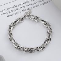 Sterling Silver Bracelets, 925 Sterling Silver, with 0.98inch extender chain, Antique finish, fashion jewelry & Unisex Approx 7.48 Inch 