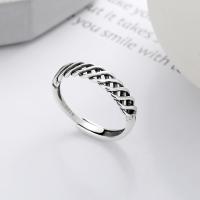 Sterling Silver Finger Ring, 925 Sterling Silver, Antique finish, fashion jewelry & for woman, 5mm 
