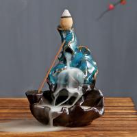 Incense Smoke Flow Backflow Holder Ceramic Incense Burner, Porcelain, handmade, for home and office & durable & multifunctional [