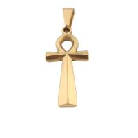 Stainless Steel Pendants, 304 Stainless Steel, Cross, Vacuum Ion Plating, fashion jewelry & Unisex, golden Approx 5mm 