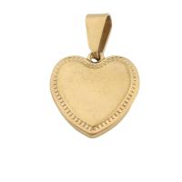 pendentifs de cœur en inox , Acier inoxydable 304, coeur, Placage ionique sous vide, bijoux de mode & unisexe, doré Environ 5mm, Vendu par PC