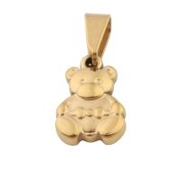 Stainless Steel Animal Pendants, 304 Stainless Steel, Bear, Vacuum Ion Plating, fashion jewelry & for woman, golden Approx 5mm 
