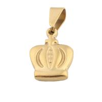 Stainless Steel Crown Pendant, 304 Stainless Steel, Vacuum Ion Plating, fashion jewelry & Unisex, golden Approx 5mm [