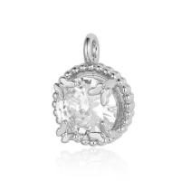 Cubic Zirconia Micro Pave Brass Pendant, plated, fashion jewelry & DIY & micro pave cubic zirconia [