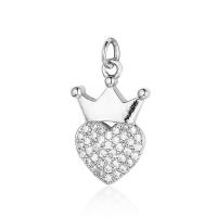 Cubic Zirconia Micro Pave Brass Pendant, plated, fashion jewelry & DIY & micro pave cubic zirconia & enamel [